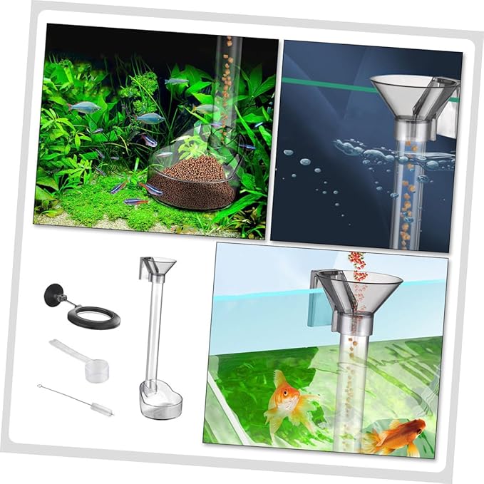 Fish Shrimp Feeder Tube Plastic Fish Tank Feeding Ring Aquarium Feeding Accessory for Vacation Automatic