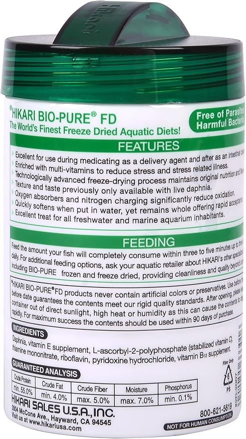 Hikari Bio-Pure Freeze Dried Daphnia for Pets, 0.42-Ounce