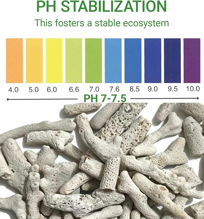 500g/1.1lb Crushed Coral for Freshwater Aquarium, Pond Filter Aquarium Filter Media to Raise ph, Reusable Aquarium Filter, Fish Tank Coral Stones