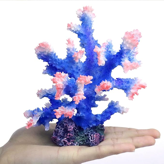 Tirifer Aquarium Coral Ornament, Faux Artificial Coral Decor, Polyresin Coral Decor for Fish Tank Decoration Aquarium Landscape