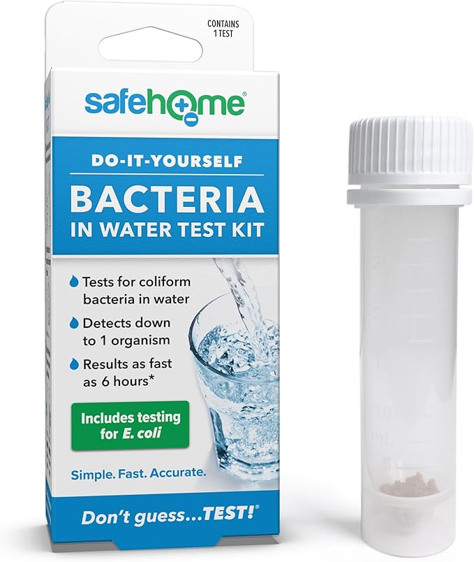 Safe Home® DIY Bacteria in Water Test Kit – Results as Fast as 6 Hours – Detects 50 Different Species of Coliform Bacteria – EPA Lab Certified – Made in the USA – (1 Pack)