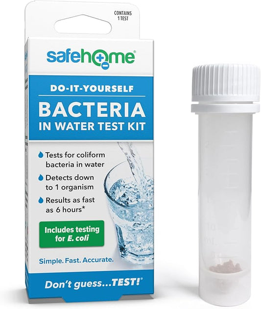 Safe Home® DIY Bacteria in Water Test Kit – Results as Fast as 6 Hours – Detects 50 Different Species of Coliform Bacteria – EPA Lab Certified – Made in the USA – (1 Pack)