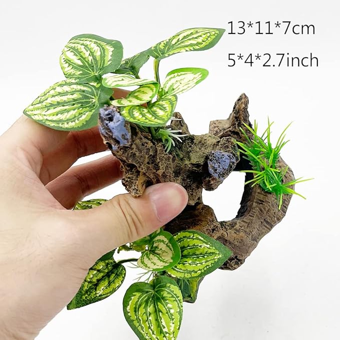 Betta Fish Tank Cave Decorations Aquarium Decoration Ornaments Accessories Betta Leaf pad Hammock (Fish Cave Toy-A)