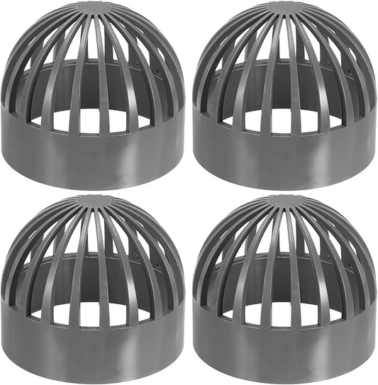 PATIKIL 4.3 Inch (110mm) Fish Cover Permeable Cap, 4 Pcs PVC Breathable Cap Aquarium Guard Fish Tank Intake Cover, Gray