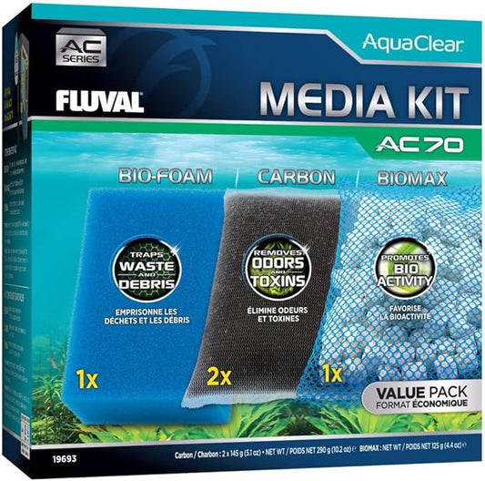 Fluval - Media Maintenance Kit for AC70 Power Filter - for Use in Freshwater & Saltwater Aquariums