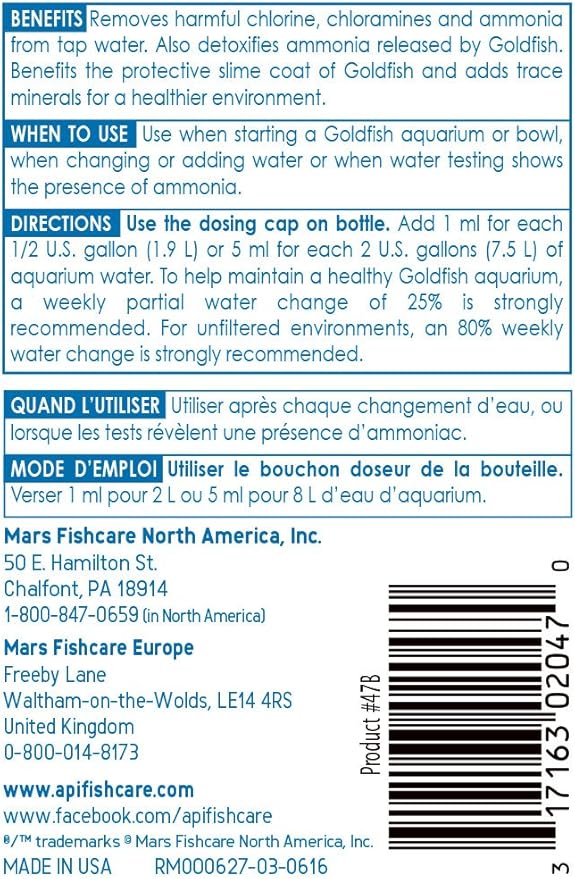 API Goldfish Protect Aquarium Water Conditioner 4-Ounce Bottle (Pack of 2)