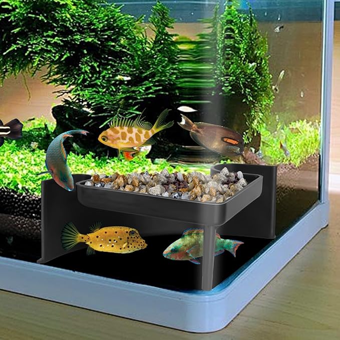CPLIKE Underground Aquarium Cave with Viewing Window – 2-Hole Corner Fish Tank Hideout for Plecos, Cory Catfish, Kuhli Loach, Shrimp & Betta – Safe Decor for Bottom Dwellers – Sinkable & Non-Toxic