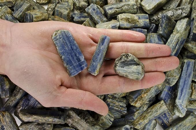 Fantasia Materials: 1 lb Thick Blue Kyanite Rough Stones from India