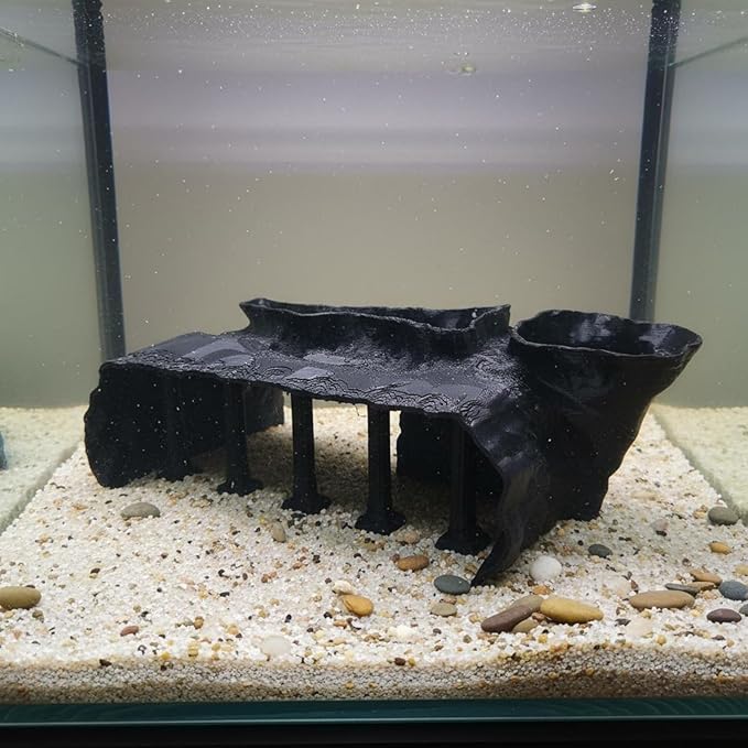 Roman Column Tunnel Freshwater and Saltwater Aquarium Cave Tunnel Easy to Maintain for Terrarium, Vivarium, Sand Yellow, M