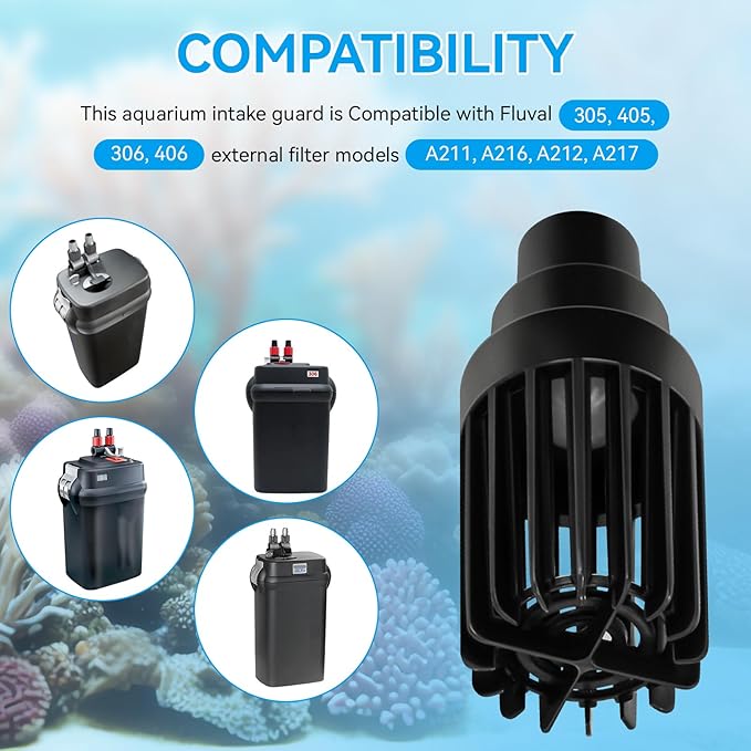 Magluv Filter Intake Strainer with Checkball Fit for Fluval 305, 405, 306, 406 External Filter, Aquarium Intake Guard for Fluval Replacement Parts, for Fluval Accessories, Part# A20008
