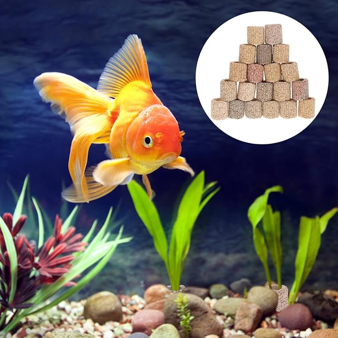 VANZACK 20Pcs Ceramic Water Plant Fixed Rings - Aquarium Anchor for Fish Tank Decor, Aquatic Plant Holder, Easy Installation