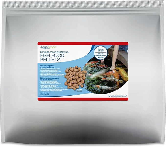 Aquascape Premium Color Enhancing Fish Food Pellets for Pond, Koi, Goldfish and More, 11 Pound (5 Kg), 81048