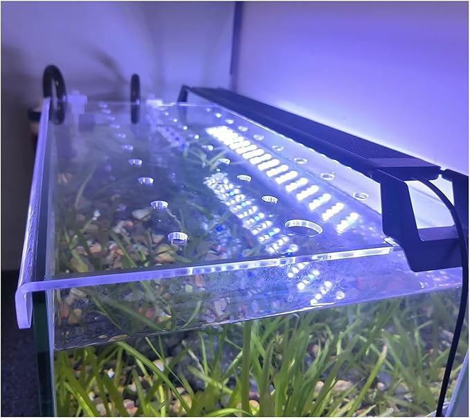 Acrylic Clear Aquarium Lid/Fish Tank Cover, Anti-Jumping Fish Tank Top Cover Ventilation Grid Panel, with Hole, for Aquarium