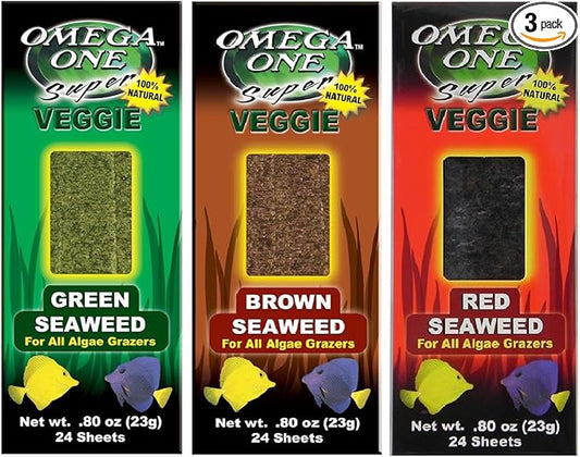 Omega One Super Veggie Red, Brown, and Green Seaweed Bundle