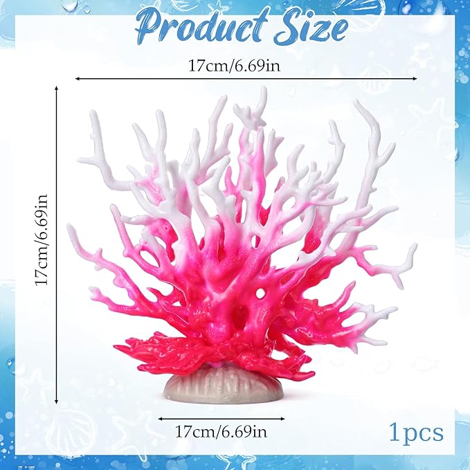 Aquarium Decor Plastic Plant Small, Artificial Aquarium Coral Ornament, Fish Tank Fake Coral, Aquarium Plants Decorations, Plastic Fish Tank Accessories, Multi-Purpose Simulation Water Grass