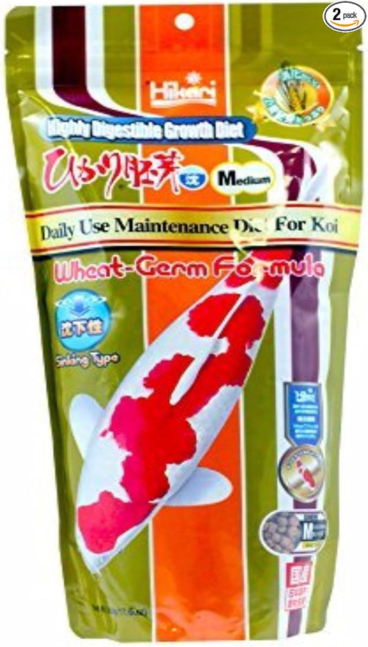 Hikari (2 Pack) 17.6-Ounce Sinking Wheat Germ Pellets for Pets, Medium