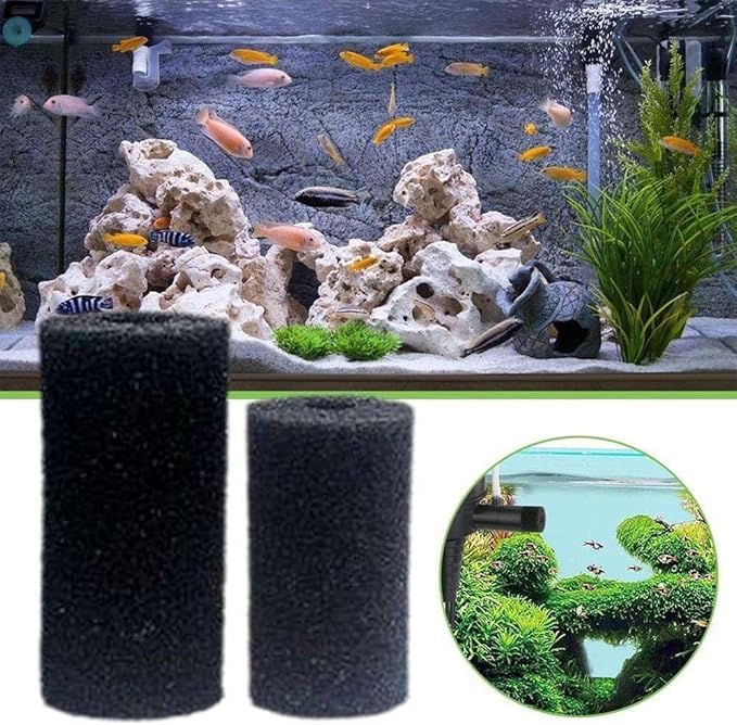 5Pcs Black Aquarium Filter Sponges,Aquarium Pre-Filter Sponges Filter Intake Sponge Strainer Foam Guard Cover for Freshwater and Saltwater Fish Tank, Aquarium Pumps and Filters