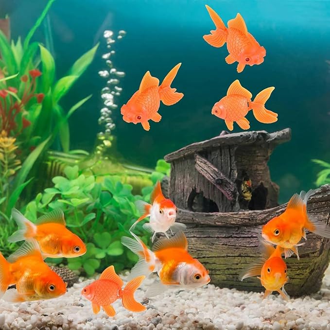 5Pcs Orange Aquarium Fish Bowl Tank Artificial Floating Plastic Decor Goldfish Ornament Fish Tank Decoration Aquarium Décor Thematic Ornaments