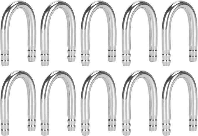 Zerodis 10Pcs Aquarium U-Shape Elbow Pipe Stainless Steel Oxygen Pump CO2 Tubing Aquarium Fish Accessory