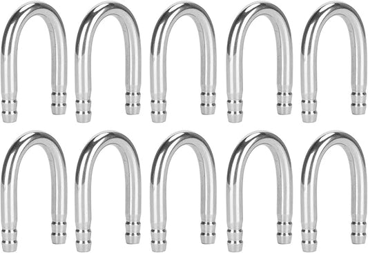Zerodis 10Pcs Aquarium U-Shape Elbow Pipe Stainless Steel Oxygen Pump CO2 Tubing Aquarium Fish Accessory