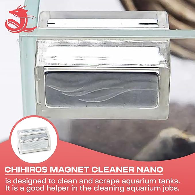 Chihiros Magnetic Aquarium Cleaner for 8-10m Tank - Non-Slip & Scratch-Free Aquarium Magnetic Glass Cleaner - Floating Magnetic Fish Tank Cleaner - Aquarium Cleaning Tools - Nano