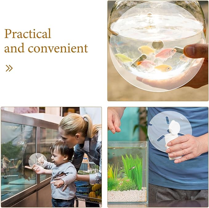 Acrylic Aquarium Lid: Anti-Jumping Fish Tank Cover with Hole - Frameless Tank Top Protector from Cat - Reptiles Feeding Terrarium Cover, 20cm/8in Dia.