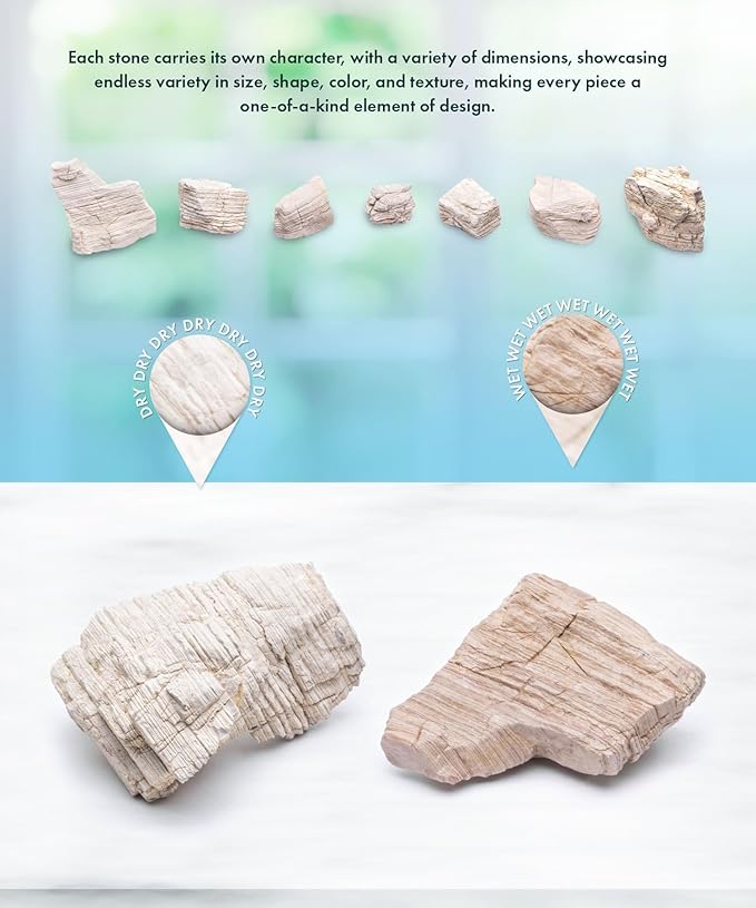 SubstrateSource Natural Aquarium Stones - Yellowish-Cream Layered Aquascaping Rocks for Canyon and River-Style Layouts, Freshwater Decor for Betta Fish Tank, Shrimp & Reptile Enclosure - Sand, 30 LB