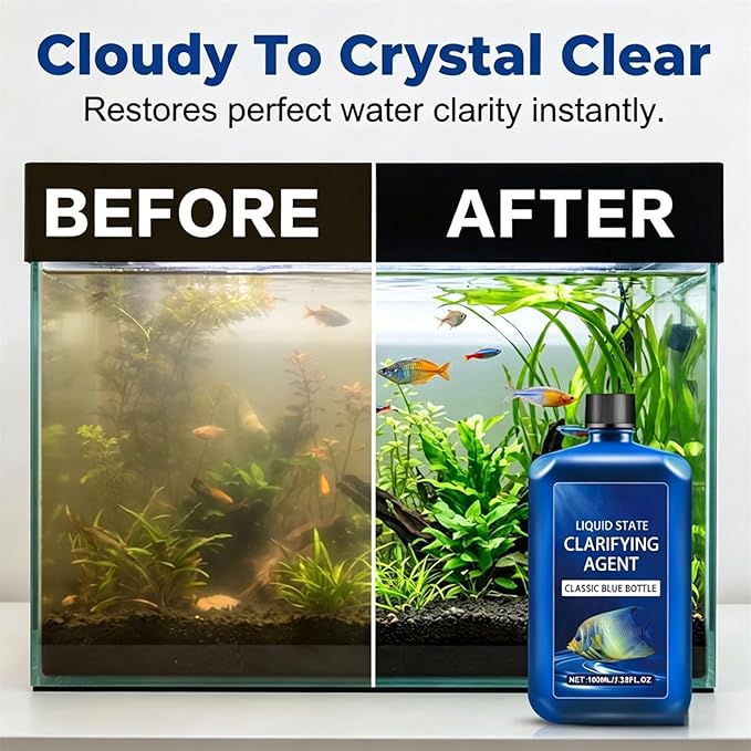 2026 New Fast-Acting Aquarium Water Clarifier,Powerful Freshwater Aquarium Water Purification Clarifier for Freshwater Aquariums & Fish Ponds,Clears Cloudy Water & Maintains Clear Results (3pcs)