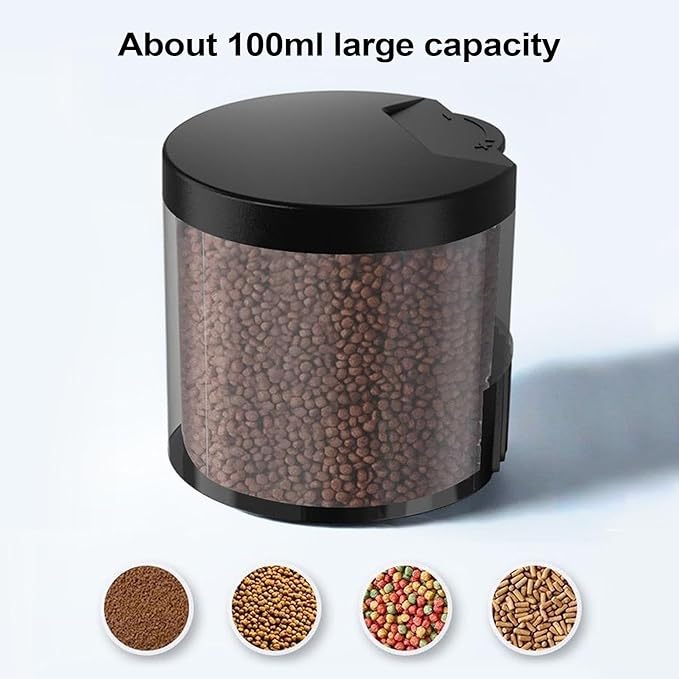Automatic Fish Feeder for Aquarium - Auto Food Dispenser with Timer, 100ml Household Food Dispenser, with 12H 24H 48H Timer for Small Tank, Guppy Koi Cichlid Turtle Betta Shrimp Tetra360