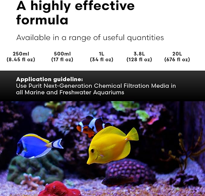 Brightwell Aquatics - Purit Next-Generation Chemical Filtration Media - for use in All Marine and Freshwater Aquaria - Aquarium Water Treatments, 128.4 fl oz