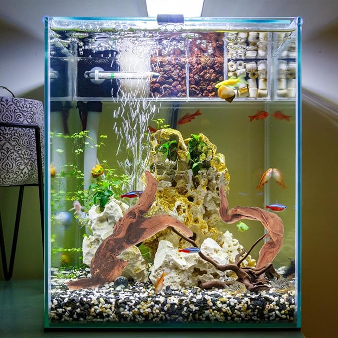 Toddmomy Aquarium Driftwood 4Pc Set 7.48In Natural Fish Tank Wood Decor for Freshwater Aquascaping Fish Cave and Hiding Spots