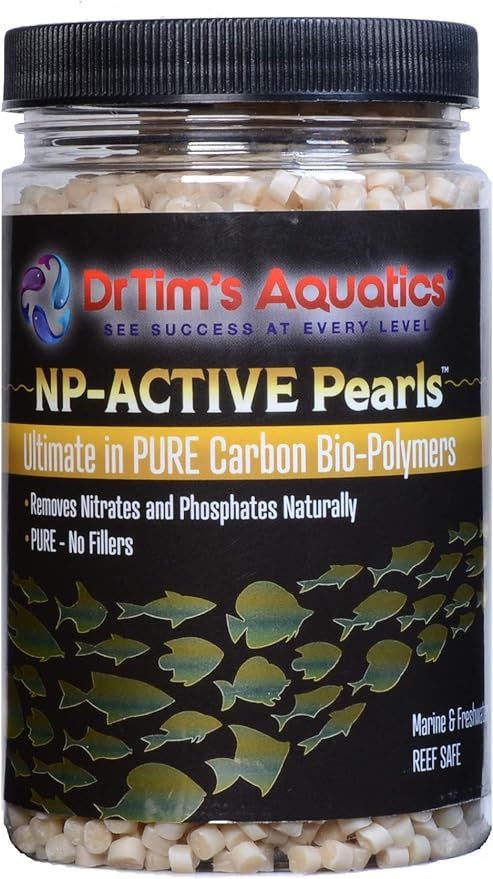 DrTim’s Aquatics NP-Active Pearls Media Reactors for Aquaria – Removes Nitrate, Phosphate, Eliminates Algae in Saltwater, Freshwater, Reef Aquariums, Fish Tanks – 100% Natural – For 50 Gal.