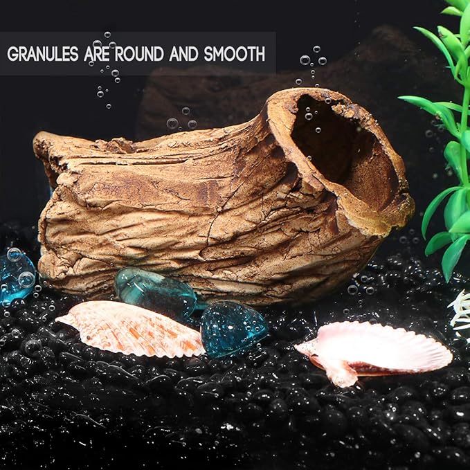 POPETPOP 4.4lbs Aquarium Gravel 1/10' Polished Fish Tank Gravel Black Aquarium Rocks Fish Tank Rocks Bulk Decor Landscaping Terrarium Supplies Vase Filler