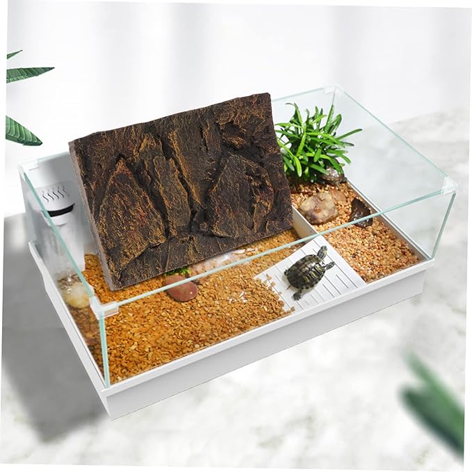 STOBOK 3D Reptile Tank Background Board Pu Material Turtle Aquarium Decor Terrarium Display for Pet Habitat Wall Decoration