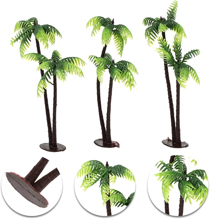 BESPORTBLE 3 Pcs Artificial Coconut Tree - Plants for Fish Tank, Fake Palm Trees Aquarium Fish Tank Micro Landscape Scenery Decoration