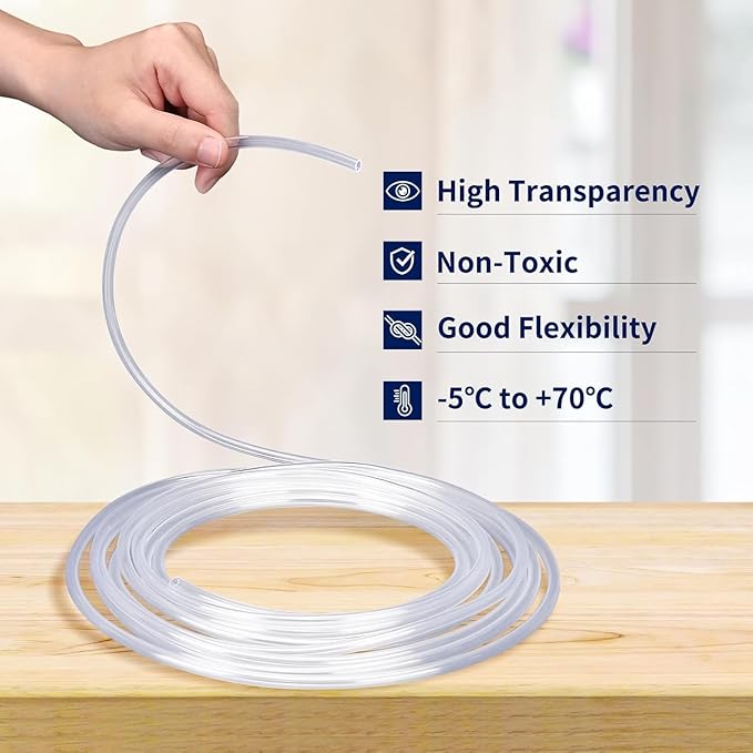 3/16" Aquariums Airline Tubing 6.5 Feet Standard Aquarium Tubing for Fish Tank Flexible Air Hose Pure Hose Aquarium Garden Terrarium Pond