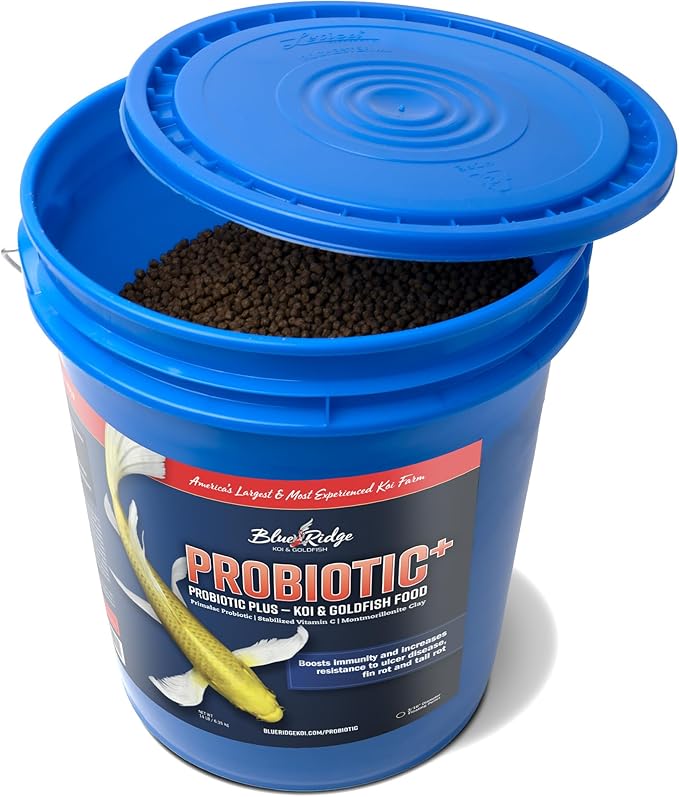 Blue Ridge Fish Food 14lb, Probiotic Plus 3/16" Floating Pellet, Koi Goldfish Food
