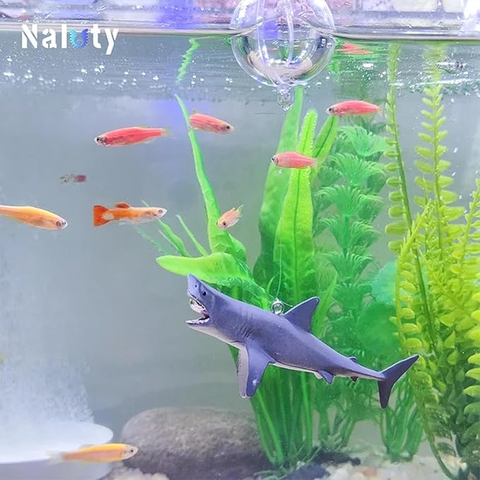 Floating Shark Ornament - Adjustable Aquarium Shark Animal Decor, Shark Pool Décor | Aquarium Floating Shark Ornaments Thematic Ornaments Suitable for Aquarium All Kinds Pet Supplies