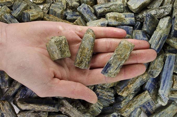Fantasia Materials: 1 lb Thick Blue Kyanite Rough Stones from India