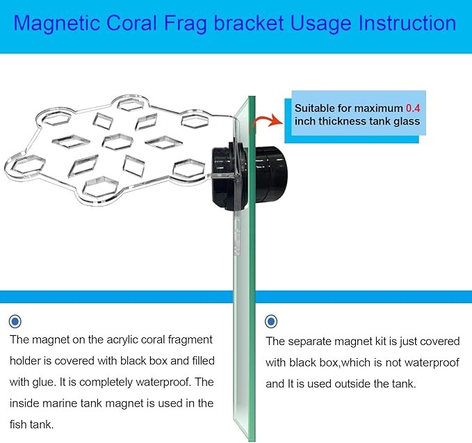 Aquarium Choice Coral Plug Holder - Magnetic Coral Frag Rack (7 Frag Plugs)