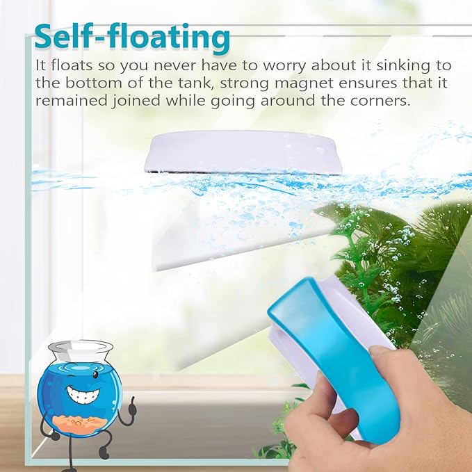 Magnetic Aquarium Fish Tank Glass Cleaner Scrubber Clean Brush & 24.5’’ Professional Algae Scraper, Aquarium Blade Cleaner