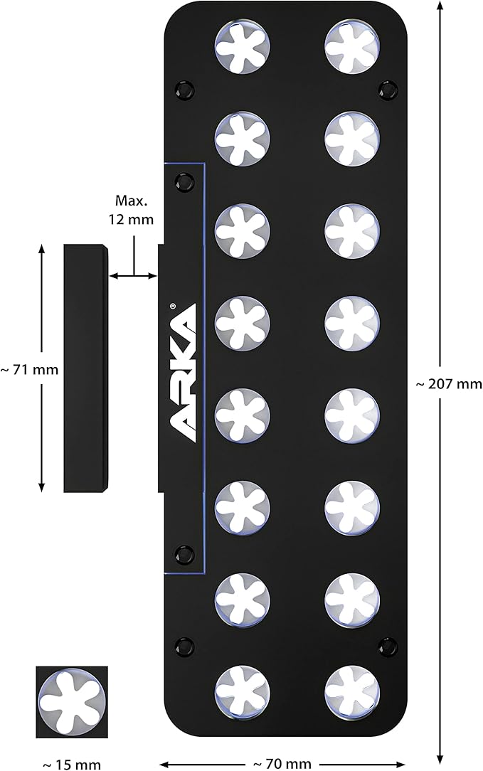 myREEF®-FRAG Rack | 16 Trous | Porte-Corail pour Chaque Aquarium Marin | pour épaisseur de Verre jusqu'à 12 mm | Diamètre du Trou env. 15 mm | Fusibles en Silicone