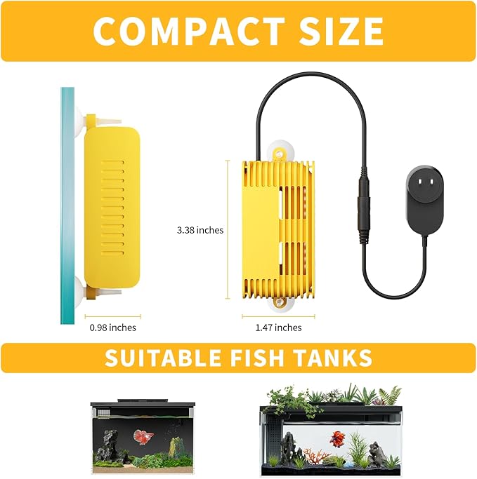 ERAARK 20W Small Submersible Aquarium Heaters,120V / 60Hz Constant Temperature 82℉,Betta Fish Tank Heater Suitable for Saltwater and Freshwater, 5/10 Gallon Fish Tahk