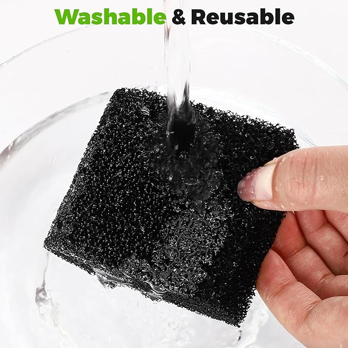hygger Hang-On Back Aquarium Filter 5.5W Replacement Cartridges 3 Set, Activated Carbon Bio-Cotton for Small Fish Tank, Washable Reusable Filter Media for Odor Removal, Debris Filtration & Fish Safety