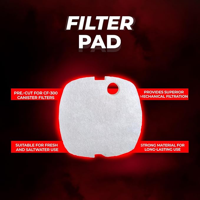 Aquatop Replacement White Filter Pads for CF-300 – Keeps Water Clear – Traps Dirt & Waste – Controls Organic Particles – Pack of 3