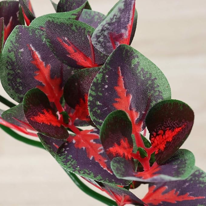 Mipcase Ornaments Plants for Artificial Decor Water Terrarium Red and Aquarium Underwater Inches Decoration Bearded- Pets Home Reptiles- Hanging Landscape