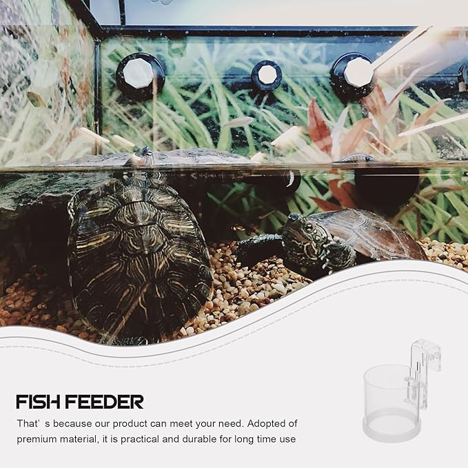 SHINEOFI Aquarium Fish Feeder Ring Fish Tank Feeding Circle Acrylic Feeder with Large Hook for Automatic Feeding Suitable for Freshwater