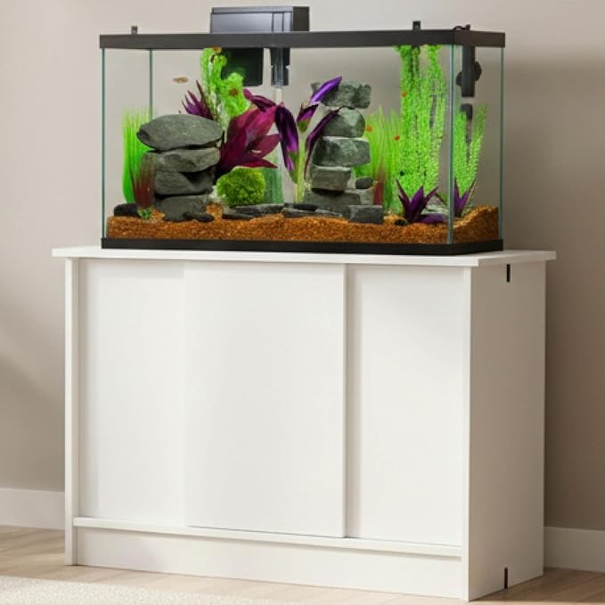 Tetra 40 Gallon Fish Tank Stand, Easy to Assemble in Less Than 1 Minute, No Tools Required, Water-Resistant Wood Stand for Freshwater and Saltwater Aquariums, Sturdy Stand Designed for Durability