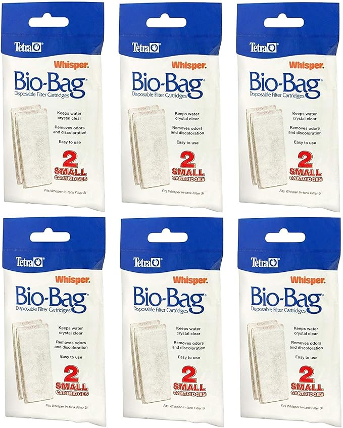 Tetra Whisper Assembled Bio-Bag Filter Cartridges Small - 12 Total Filters (6 Packs with 2 Filters per Pack)