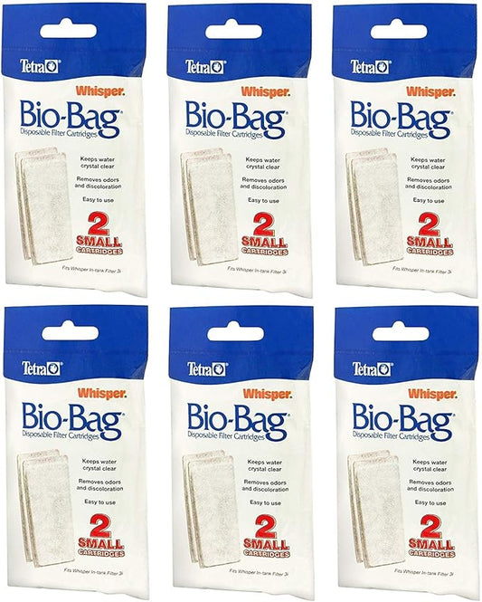 Tetra Whisper Assembled Bio-Bag Filter Cartridges Small - 12 Total Filters (6 Packs with 2 Filters per Pack)